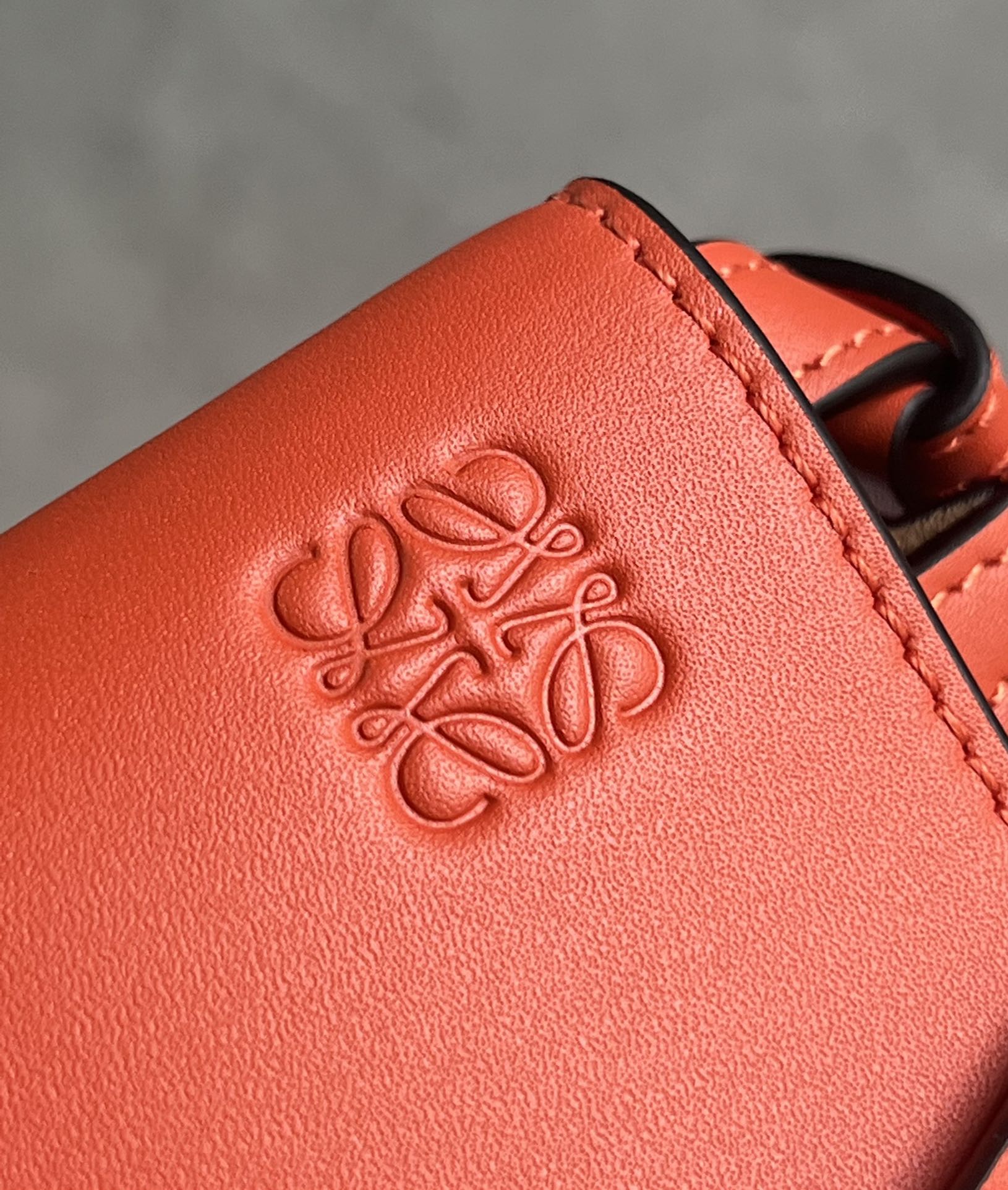 Loewe Mini Gate Dual Bag in Soft Calfskin and Jacquard Orange